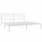 vidaXL Estructura de cama de metal con cabecero blanco 183x213 cm vidaXL Estructura de cama de metal con cabecero blanco 183x213 cm