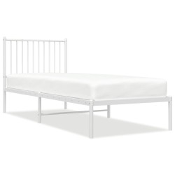 vidaXL Estructura de cama de metal con cabecero blanco 80x200 cm