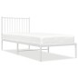 vidaXL Estructura de cama de metal con cabecero blanco 80x200 cm vidaXL Estructura de cama de metal con cabecero blanco 80x200 cm