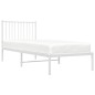 vidaXL Estructura de cama de metal con cabecero blanco 80x200 cm vidaXL Estructura de cama de metal con cabecero blanco 80x200 cm