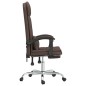 vidaXL Silla de oficina reclinable masaje cuero sintético marrón vidaXL Silla de oficina reclinable masaje cuero sintético marrón