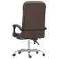 vidaXL Silla de oficina reclinable masaje cuero sintético marrón vidaXL Silla de oficina reclinable masaje cuero sintético marrón