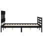 vidaXL Estructura cama de matrimonio con cabecero madera maciza negro vidaXL Estructura cama de matrimonio con cabecero madera maciza negro