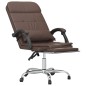 vidaXL Silla de oficina reclinable masaje cuero sintético marrón vidaXL Silla de oficina reclinable masaje cuero sintético marrón