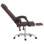 vidaXL Silla de oficina reclinable masaje cuero sintético marrón vidaXL Silla de oficina reclinable masaje cuero sintético marrón