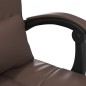 vidaXL Silla de oficina reclinable masaje cuero sintético marrón vidaXL Silla de oficina reclinable masaje cuero sintético marrón