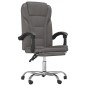 vidaXL Silla de oficina reclinable cuero sintético gris