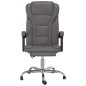 vidaXL Silla de oficina reclinable cuero sintético gris