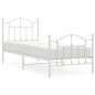 vidaXL Estructura cama metal con cabecero y pie cama blanca 90x190 cm