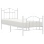 vidaXL Estructura cama metal con cabecero y pie cama blanca 90x190 cm