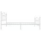 vidaXL Estructura cama metal con cabecero y pie cama blanca 90x190 cm