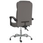 vidaXL Silla de oficina reclinable cuero sintético gris