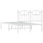 vidaXL Estructura de cama de metal con cabecero blanca 120x190 cm vidaXL Estructura de cama de metal con cabecero blanca 120x190 cm