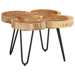 vidaXL Mesa de centro 4 troncos madera maciza acacia 36 cm