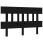 vidaXL Estructura cama de matrimonio con cabecero madera maciza negro vidaXL Estructura cama de matrimonio con cabecero madera maciza negro