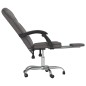 vidaXL Silla de oficina reclinable cuero sintético gris