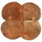 vidaXL Mesa de centro 4 troncos madera maciza acacia 36 cm