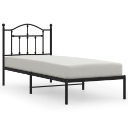 vidaXL Estructura de cama con cabecero metal negro 80x200 cm
