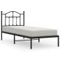 vidaXL Estructura de cama con cabecero metal negro 80x200 cm
