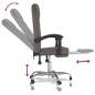 vidaXL Silla de oficina reclinable cuero sintético gris