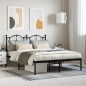 vidaXL Estructura de cama con cabecero metal negro 140x190 cm