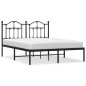 vidaXL Estructura de cama con cabecero metal negro 140x190 cm