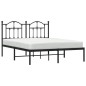 vidaXL Estructura de cama con cabecero metal negro 140x190 cm