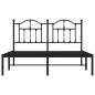 vidaXL Estructura de cama con cabecero metal negro 140x190 cm