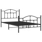 vidaXL Estructura de cama con cabecero y estribo metal negro 107x203cm