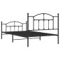 vidaXL Estructura de cama con cabecero y estribo metal negro 107x203cm