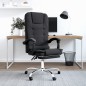vidaXL Silla de oficina reclinable masaje cuero sintético negro vidaXL Silla de oficina reclinable masaje cuero sintético negro