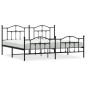 vidaXL Estructura de cama cabecero y pie de cama metal negro 200x200cm