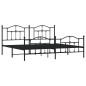 vidaXL Estructura de cama cabecero y pie de cama metal negro 200x200cm
