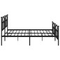 vidaXL Estructura de cama cabecero y pie de cama metal negro 200x200cm
