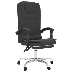vidaXL Silla de oficina reclinable masaje cuero sintético negro