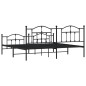 vidaXL Estructura de cama cabecero y pie de cama metal negro 200x200cm