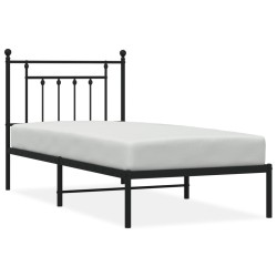 vidaXL Estructura de cama con cabecero metal negro 80x200 cm
