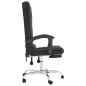 vidaXL Silla de oficina reclinable masaje cuero sintético negro vidaXL Silla de oficina reclinable masaje cuero sintético negro