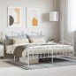 vidaXL Estructura cama metal con cabecero y estribo blanco 160x200 cm vidaXL Estructura cama metal con cabecero y estribo blanco 160x200 cm