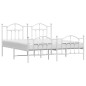 vidaXL Estructura cama metal con cabecero y estribo blanco 160x200 cm vidaXL Estructura cama metal con cabecero y estribo blanco 160x200 cm