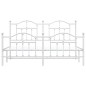 vidaXL Estructura cama metal con cabecero y estribo blanco 160x200 cm vidaXL Estructura cama metal con cabecero y estribo blanco 160x200 cm