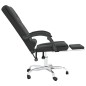 vidaXL Silla de oficina reclinable masaje cuero sintético negro vidaXL Silla de oficina reclinable masaje cuero sintético negro
