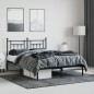 vidaXL Estructura de cama con cabecero metal negro 140x190 cm vidaXL Estructura de cama con cabecero metal negro 140x190 cm