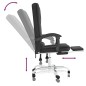 vidaXL Silla de oficina reclinable masaje cuero sintético negro vidaXL Silla de oficina reclinable masaje cuero sintético negro