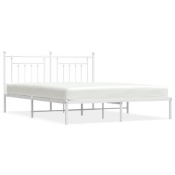 vidaXL Estructura de cama con cabecero metal blanca 160x200 cm