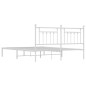 vidaXL Estructura de cama con cabecero metal blanca 160x200 cm vidaXL Estructura de cama con cabecero metal blanca 160x200 cm