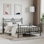 vidaXL Estructura de cama cabecero y pie de cama metal negro 140x200cm