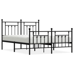 vidaXL Estructura de cama cabecero y pie de cama metal negro 140x200cm