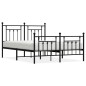 vidaXL Estructura de cama cabecero y pie de cama metal negro 140x200cm