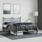 vidaXL Estructura de cama cabecero y pie de cama metal negro 140x200cm